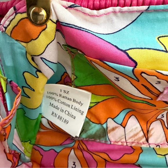 Lilly Pulitzer Rattan Purse Bag Pink Gold - Picture 13 of 13
